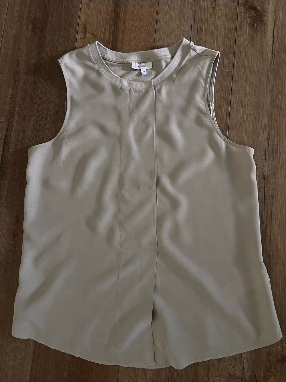 REISS Jennifer Sleeveless Blouse in stone size Medium - Picture 8 of 13